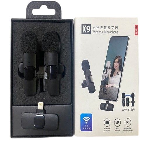 K9 Dual Wireless Microphone For IPhone & Android + IOS Adapter(Double Mic) Item | Buy K9 Dual Wireless Microphone For IPhone & Android + IOS Adapter(Double Mic) | SPOP Enterprise Global